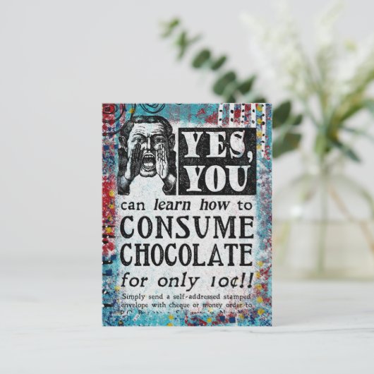 Chocolate - Funny Vintage Ad Briefkaart (Staand voorkant)