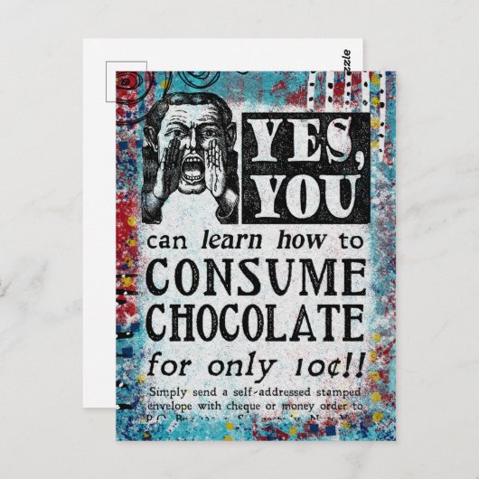 Chocolate - Funny Vintage Ad Briefkaart (Voorkant / Achterkant)