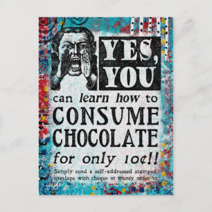 Chocolate - Funny Vintage Ad Briefkaart