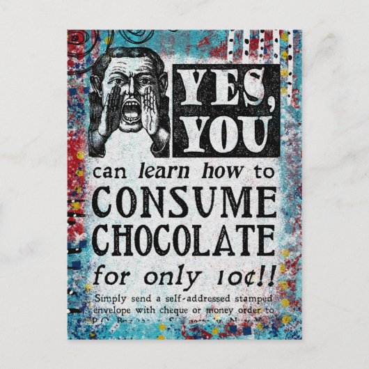 Chocolate - Funny Vintage Ad Briefkaart (Voorkant)
