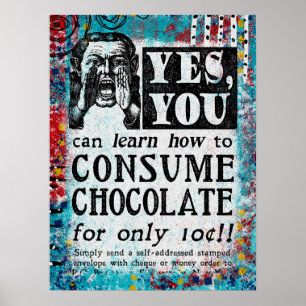 Chocolate - Funny Vintage Ad Poster