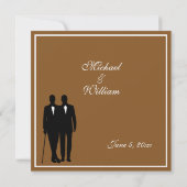 Chocolate Gay Wedding Invitation Kaart (Achterkant)
