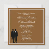 Chocolate Gay Wedding Invitation Kaart (Voorkant)