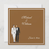 Chocolate Gay Wedding Invitation Kaart (Achterkant)