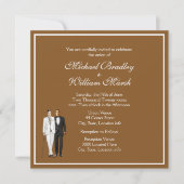 Chocolate Gay Wedding Invitation Kaart (Voorkant)