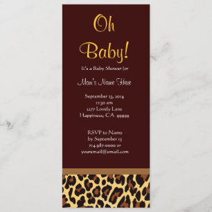 Chocolate Gold-luipaard Druk neutraal Baby shower Kaart