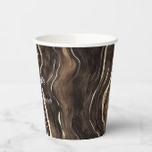 Chocolate Gold Swirls Bloemen Vrijgezellenfeest Papieren Bekers (Links)