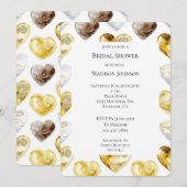 Chocolate Gold White Hearts Vrijgezellenfeest Kaart (Voorkant / Achterkant)