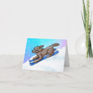 Chocolate Goldendoodle DoodleMoji Kaart