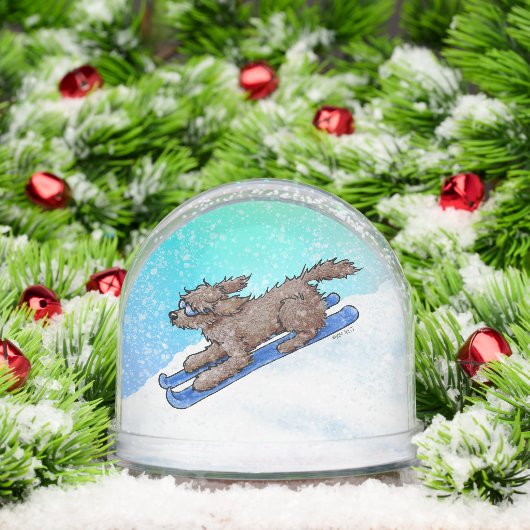 Chocolate Goldendoodle DoodleMoji  Sneeuwbol (Kerstmis)