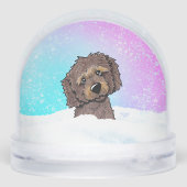 Chocolate Goldendoodle DoodleMoji  Sneeuwbol (Achterkant)