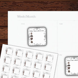 Chocolate Grateful Bullet Journal-Stickers Vierkante Sticker