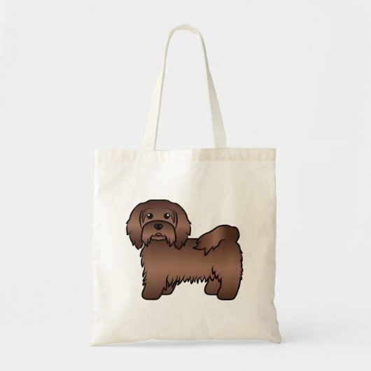 Chocolate Havanese Cute Cartoon Dog Illustratie Tote Bag (Voorkant)