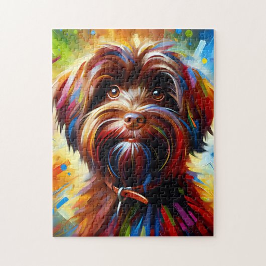 Chocolate Havanese Hond Acrylprint Hondenliefhebbe Legpuzzel (Verticaal)