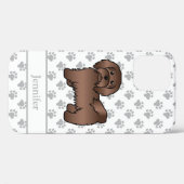 Chocolate Havanese Mooie Cartoon Hond & Naam Case-Mate iPhone Case (Achterkant (horizontaal))