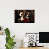 Chocolate Havanese Puppies Wall Afdrukken van Hava Poster (Thuiskantoor)
