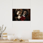 Chocolate Havanese Puppies Wall Afdrukken van Hava Poster (Keuken)