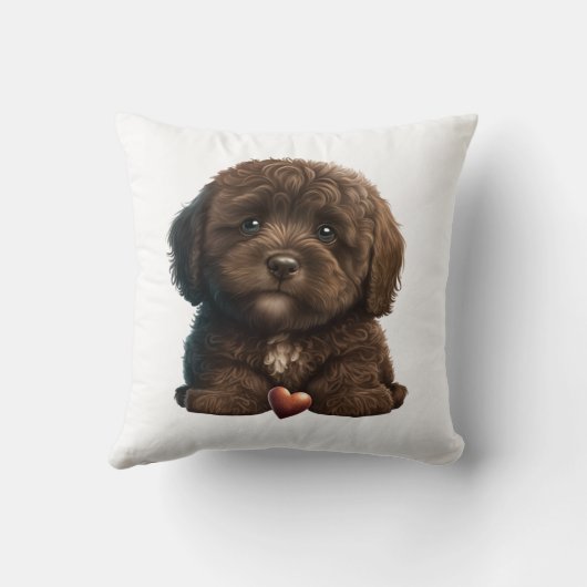 Chocolate Havanese Puppy Love Design van HavaHug Kussen (Achterkant)