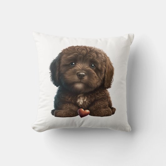Chocolate Havanese Puppy Love Design van HavaHug Kussen (Voorkant)