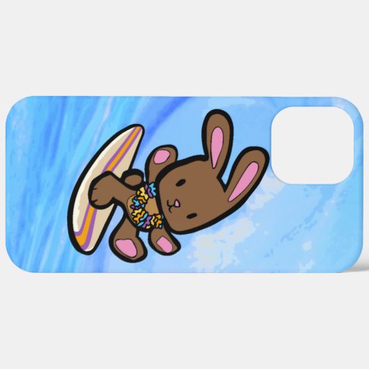 Chocolate Hawaiian Surfing Bunny Paarse Case-Mate iPhone Case (Achterkant (horizontaal))