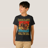 Chocolate Heals The Soul Funny Chocolate Lovers Re T-shirt (Voorkant volledig)