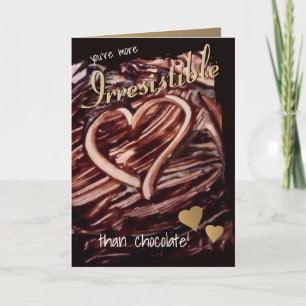 Chocolate Heart Drawing Gold Hearts Funny Love Kaart