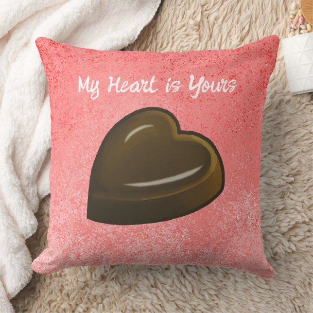 Chocolate Heart Valentines Day Kussen (Deken)