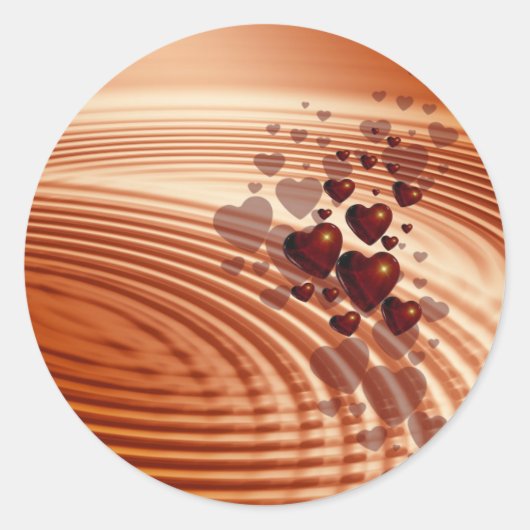 Chocolate Hearts Round Sticker (Voorkant)
