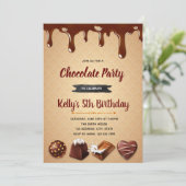 Chocolate Heaven feest uitnodiging (Staand voorkant)