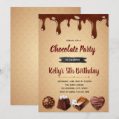 Chocolate Heaven party-uitnodiging Kaart (Voorkant / Achterkant)