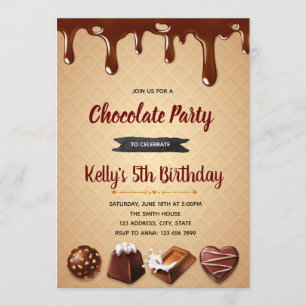 Chocolate Heaven party-uitnodiging Kaart