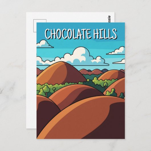 Chocolate Hills Bohol Philippines Travel Briefkaart (Voorkant / Achterkant)