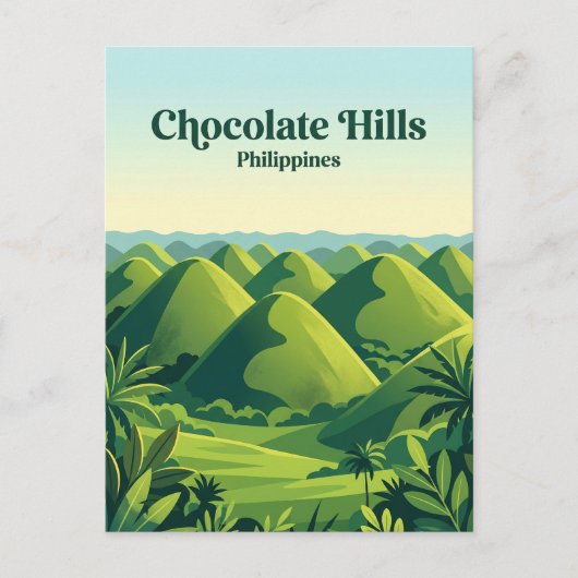 Chocolate Hills Filipijnen Briefkaart (Voorkant)