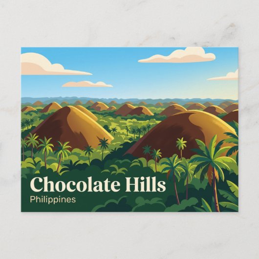 Chocolate Hills Filipijnen Briefkaart (Voorkant)