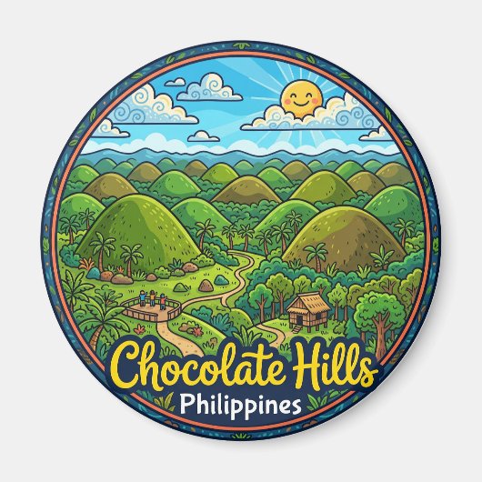 Chocolate Hills Filipijnen Magneet (Voorkant)