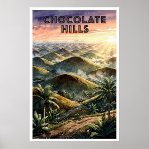 Chocolate Hills Filipijnen Reisposter uit het verl Poster