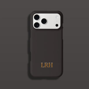 Chocolate Honey Minimalistische Initiële Monogram  iPhone 15 Pro Case