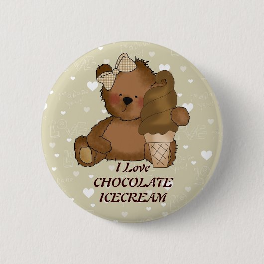 Chocolate Ice Cream Beer Button (Voorkant)