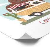 Chocolate Ice Cream Camper Neutraal Baby shower Poster (Hoek)