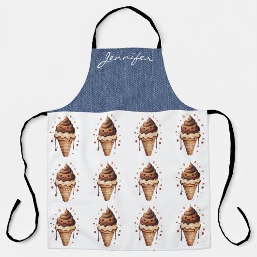 Chocolate Ice Cream Cone All-Over Print Schort (Voorkant)