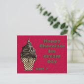 Chocolate Ice Cream Day June 7 Briefkaart (Staand voorkant)
