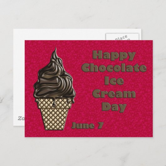 Chocolate Ice Cream Day June 7 Briefkaart (Voorkant / Achterkant)