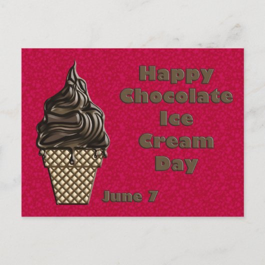 Chocolate Ice Cream Day June 7 Briefkaart (Voorkant)