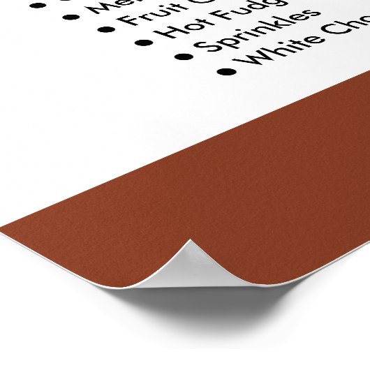 Chocolate Ice Cream, Ice Cream Parlor Menu Poster (Hoek)