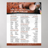 Chocolate Ice Cream, Ice Cream Parlor Menu Poster (Voorkant)