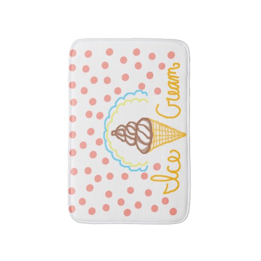 Chocolate Ice Cream Polka Dots Dream Badmat (Voorkant Verticaal)