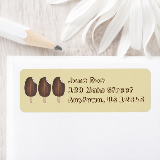 Chocolate Ice Cream Popsics Return Address Label (Insitu)