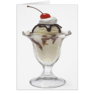 Chocolate Ice Cream Sundae Blank Kaart