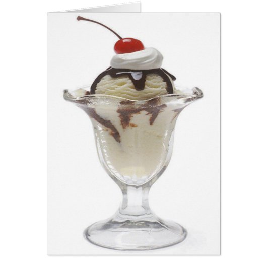 Chocolate Ice Cream Sundae Blank Kaart (Voorkant)
