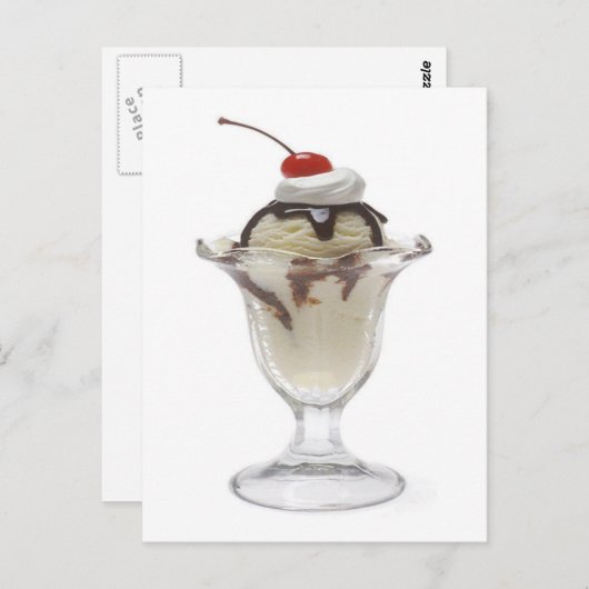 Chocolate Ice Cream Sundae Briefkaart (Voorkant / Achterkant)